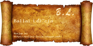 Ballai Lúcia névjegykártya